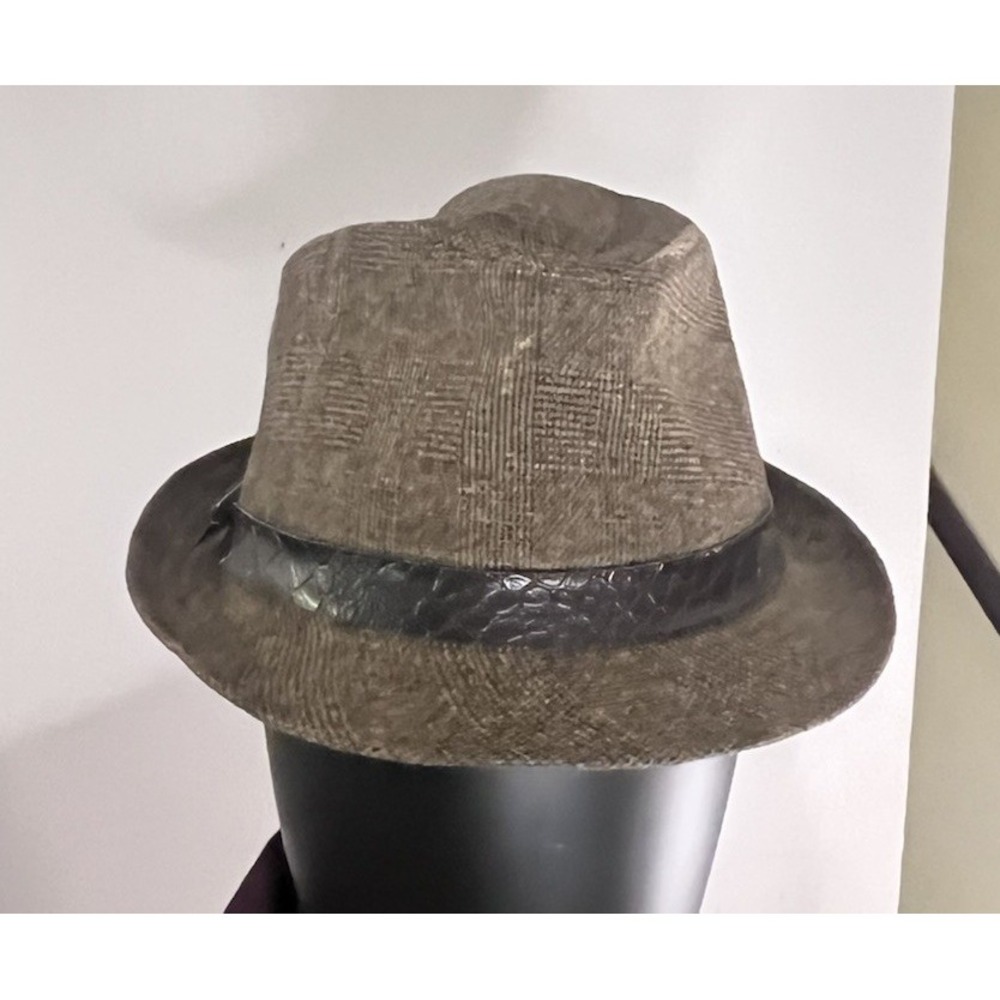 Decorated Originals Women's Brown Tweed Fedora Hat Satin Lining Short Brim